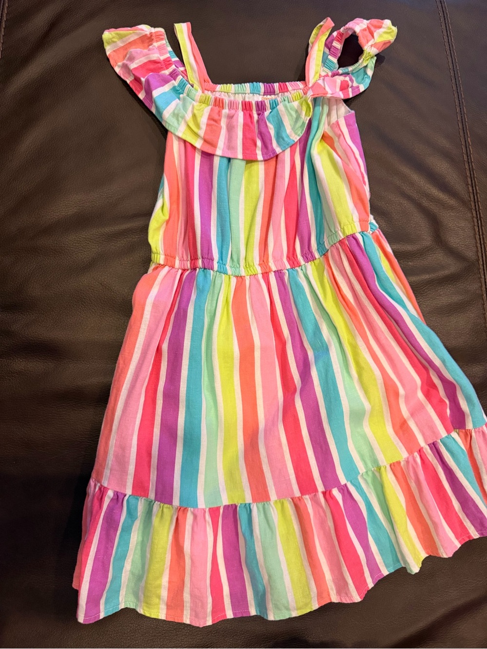 Gymboree Rainbow Stripe Ruffle Sundress - Pink Multi